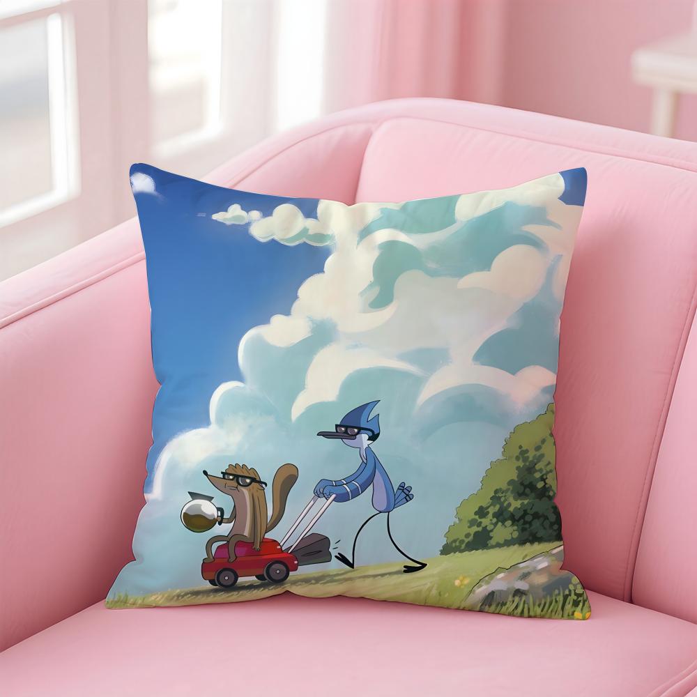 Regular Show Pillow American Cartoon Cushion Cover Linen Pillowcase Cover Soft Decor For Sofa Home Room