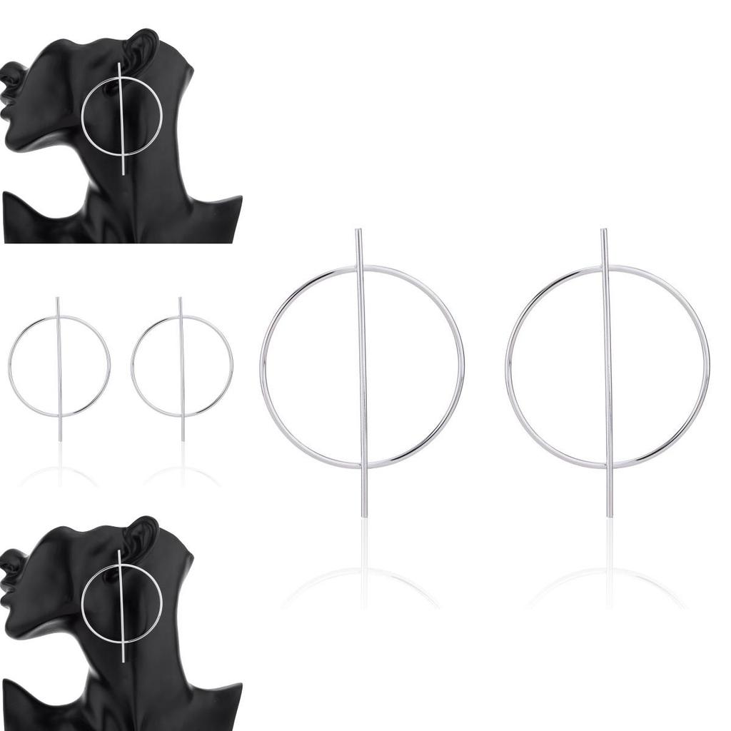 Chic Geometric Hoop Earrings For Women Fashionable Alloy Statement Pieces