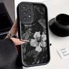 Black Art Flower Pattern Phone Case Suitable for iPhone 17 16 15 14 13 12 11 Pro/Max/Plus Anti Drop and Anti Shock Back Cover
