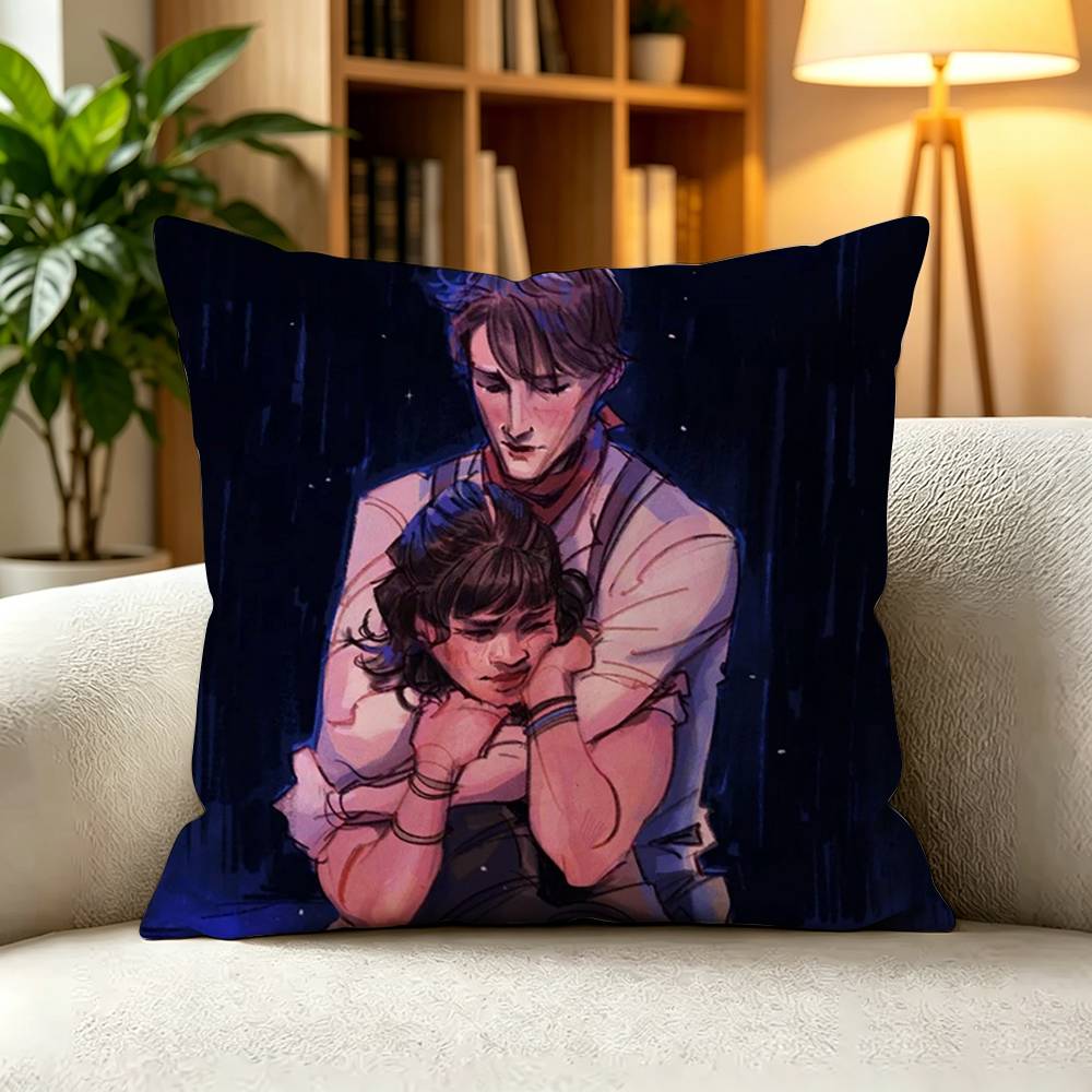 HHadestown Eurydice Vintage Folk Broadway Square DoubleSided printed Pillow Case Bedroom Bedside Pillow Sofa Cushion Cover