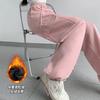 Wide-leg pants women's autumn and winter new casual leggings sweatpants loose fleece thickened sports tooling pants