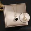 Elegant Gold-Plated Chinese-Style Four-Leaf Clover Necklace with Imitation Hetian Jade Pendant for Women