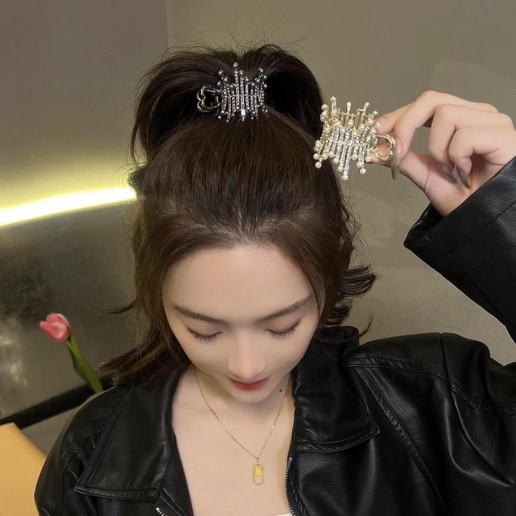2024 Summer Rhinestone High Ponytail Claw Clip - Women's Updo Hairpin