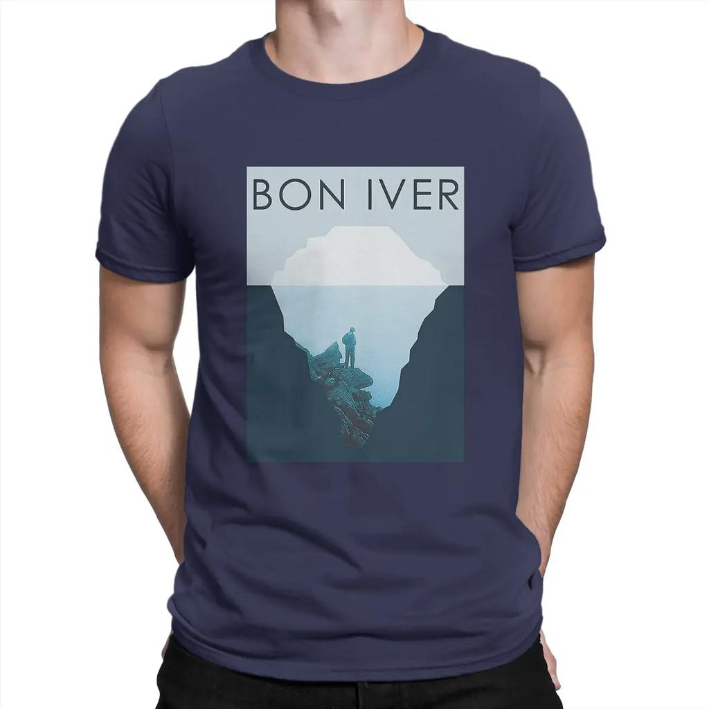 Funny Pop T-Shirt for Men Crew Neck Cotton T Shirts B-Bon Ivers Short Sleeve Tee Shirt Summer Tops