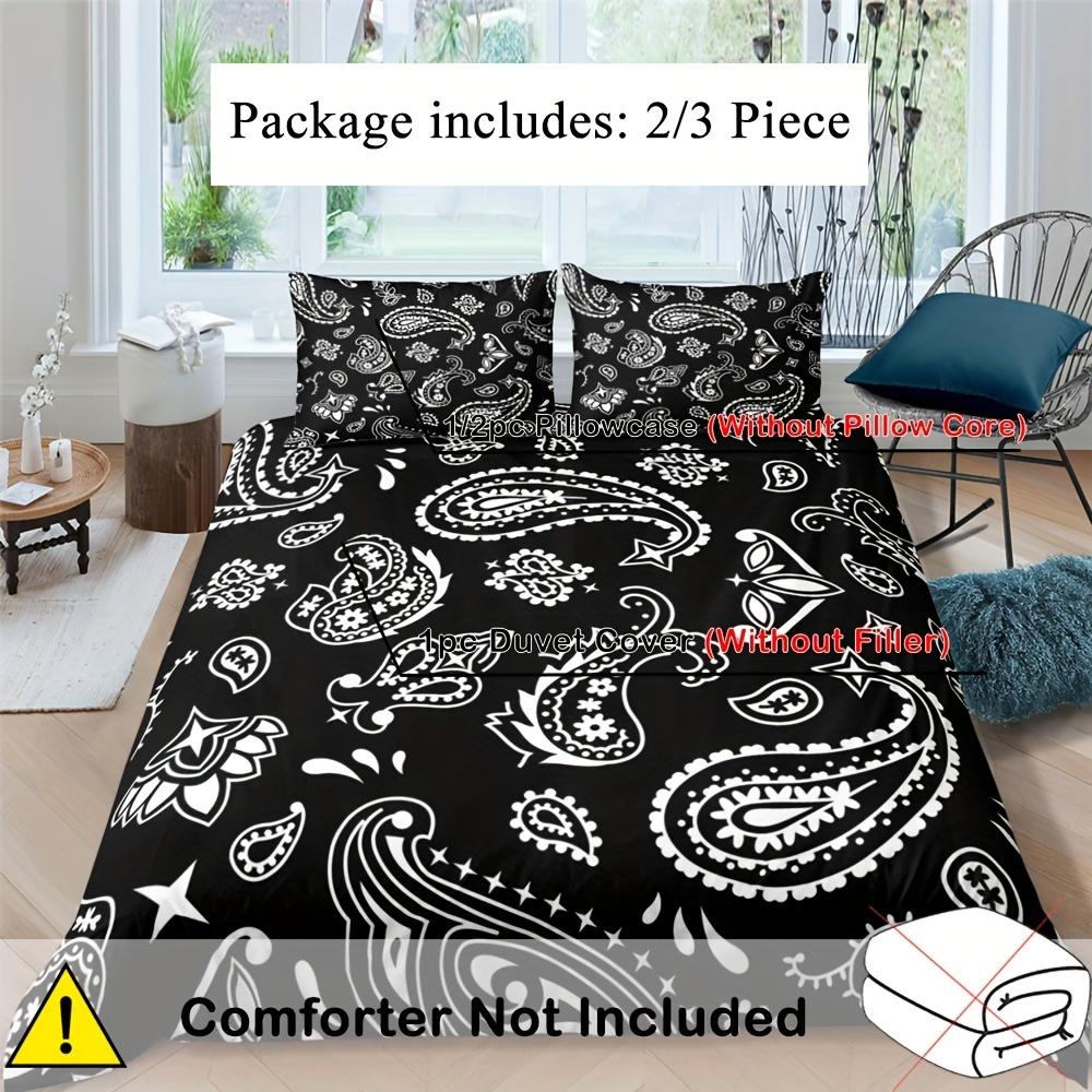 2/3pcs Paisley Bandanna Print Duvet Cover Set Soft, Bedding For A Cozy Bedroom Perfect For Bedroom Or Guest Room Bedding Set