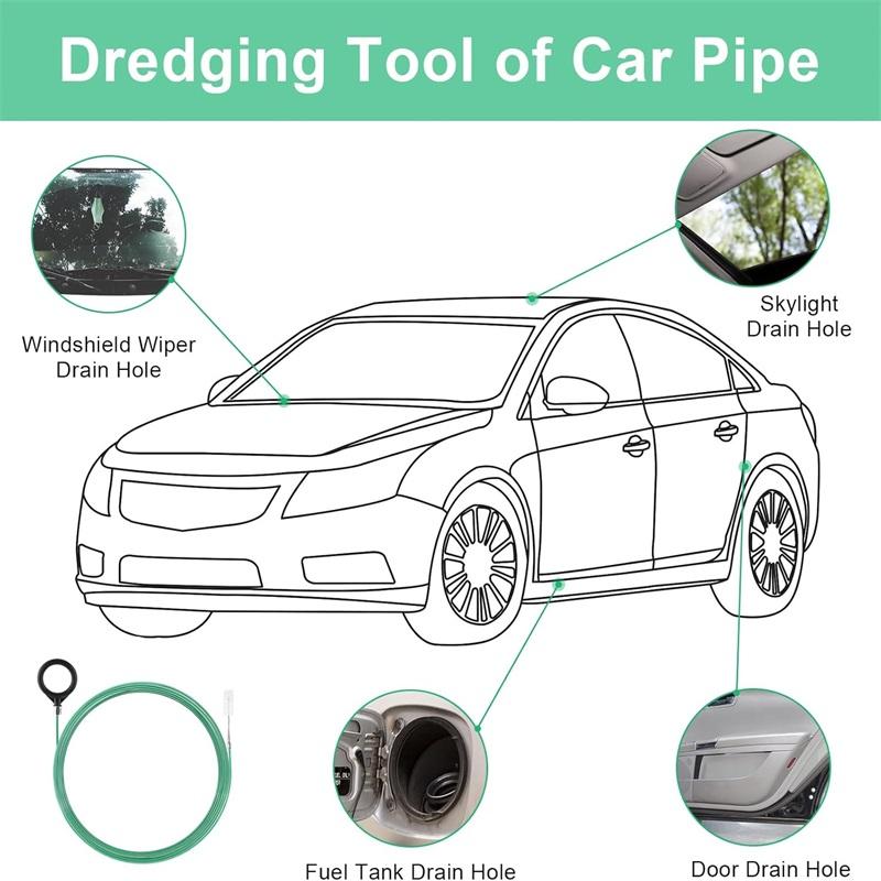 3m 5m Szczotka do Czyszczenia Odpływu Szyberdachu Samochodowego Czyszczenie Otworu Odpływowego Samochodu Elastyczna Szczotka do Odpływu Długie Czyściki do Rur Narzędzie do Czyszczenia Rur
