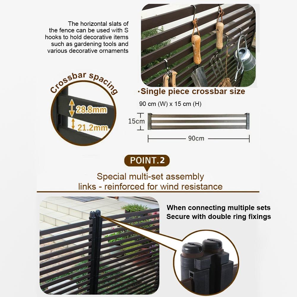 90x120cm Metal Privacy Fence PE-Coating Steel Pipes Privacy Screen Fence Fence Panel for Outside Backyard Garden Patio