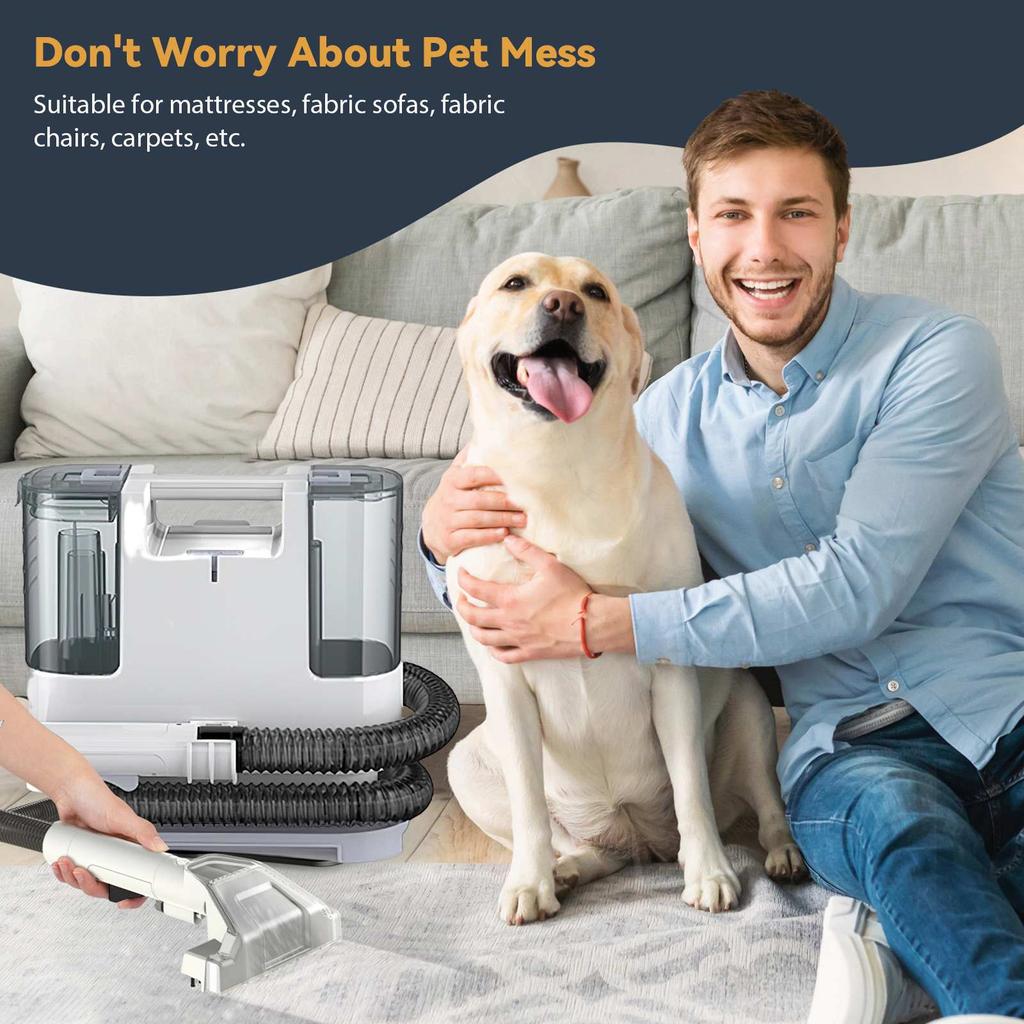 Håndholdt tepperenser 400W 9KPa Bærbar flekkfjerner for bil sofa kjæledyrhår spray suge integrert møbelrens maskin