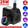 AC 220V 5/8/10/15/25W 1800L/H Portable Mini Brushless Motor Ultra-quiet Submersible Water Pump with Led Light Aquarium Fountains