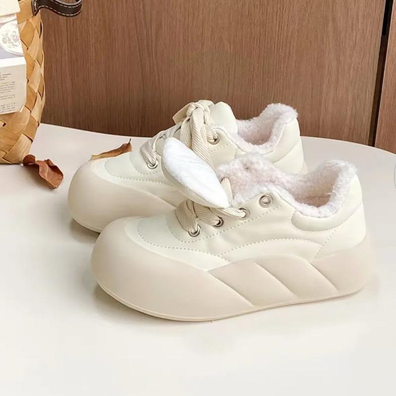 -7 Milk Fufu Thick-soled Velvet Cotton Shoes Women's Winter New Bread Shoes Keep Warm and Comfortable