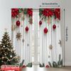 2D platt tryck 2 st Julscen Gardin Högtid Jul3 Mångsidig Hållbar Polyester Utan Elektricitet Fest