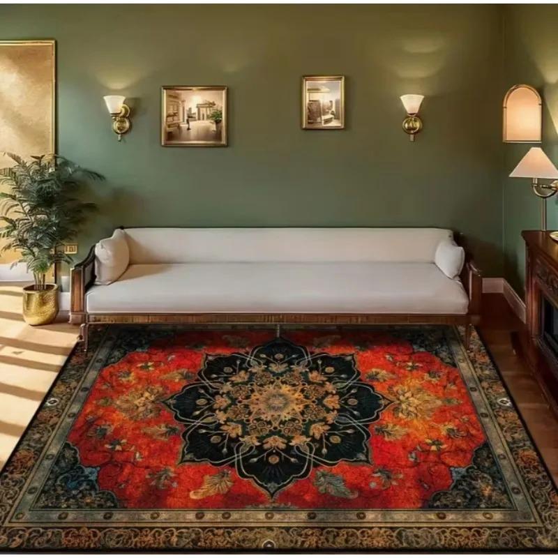 Covor Decorativ Vila Imprimat Vintage Covor Negru pentru Podea Adecvat pentru Utilizare la Interior și Exterior, Decorațiune Cadou de Crăciun