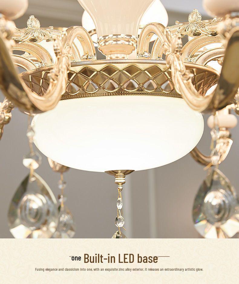 European Minimalist Crystal LED Chandelier for Living Room, Bedroom, Restaurant, or Villa Hall.