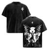 BLEACH Ulquiorra Cifer T-shirt Anime Vintage Washed Y2k T Shirt Men's Unisex Clothing Summer Loose Short Sleeve Polyester Tees Tops