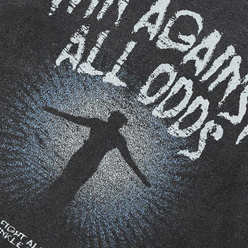 Streetwear Letters Grafisch T-shirt Katoen Gewassen Zwart T-shirt Unisex Tops T-shirts Zomer Korte Mouwen T-shirt