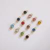 5 pcs/lot 5mm Birthstone Charms with 2 Holes Stainless Steel Crystal Pendant For Necklace Bracelet Making DIY Accessories