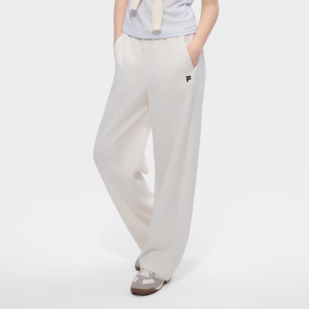 FILA Category Club Loose Fit Solid Color Lace-Up Casual Pants Women pants T11W627601AWT