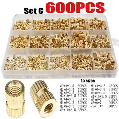 M2-M10 Knurled Brass Inserts Kit - Hot Melt Threaded Nuts for 3D Printing & DIY Embedment
