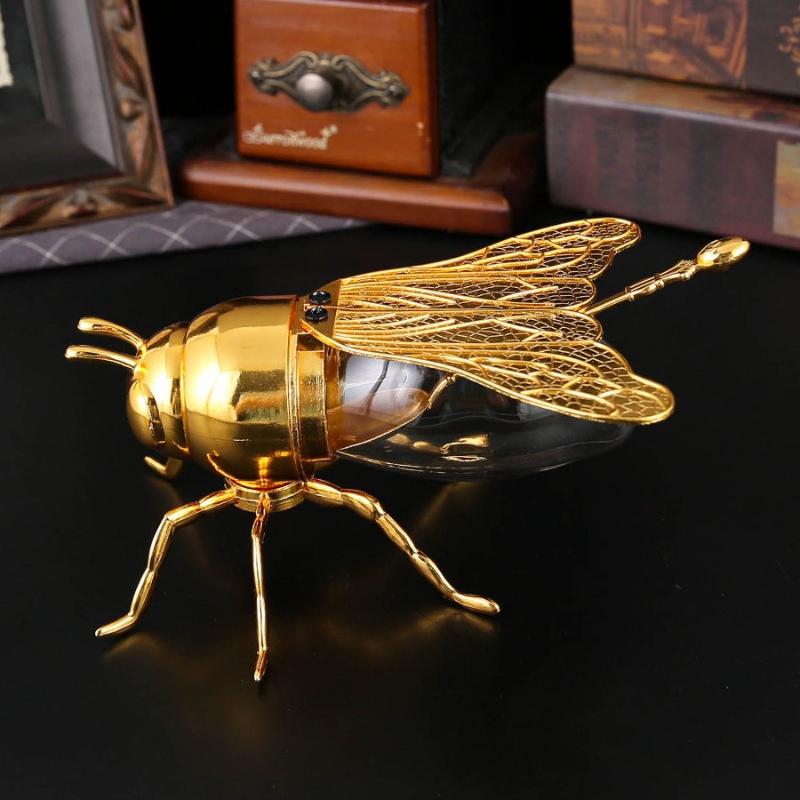 Suitable For Home Dining Table Decoration, Luxurious Bee Spoon Jar, Moisture-Proof Kitchen Seasoning Jar, Couple Gift