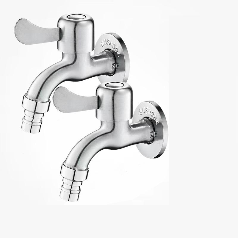 Black Stainless Steel Wall Mounted Bathroom Corner Washing Machine Faucets Outdoor Garden Bibcock Bath Toilet Mop Pool Tap
