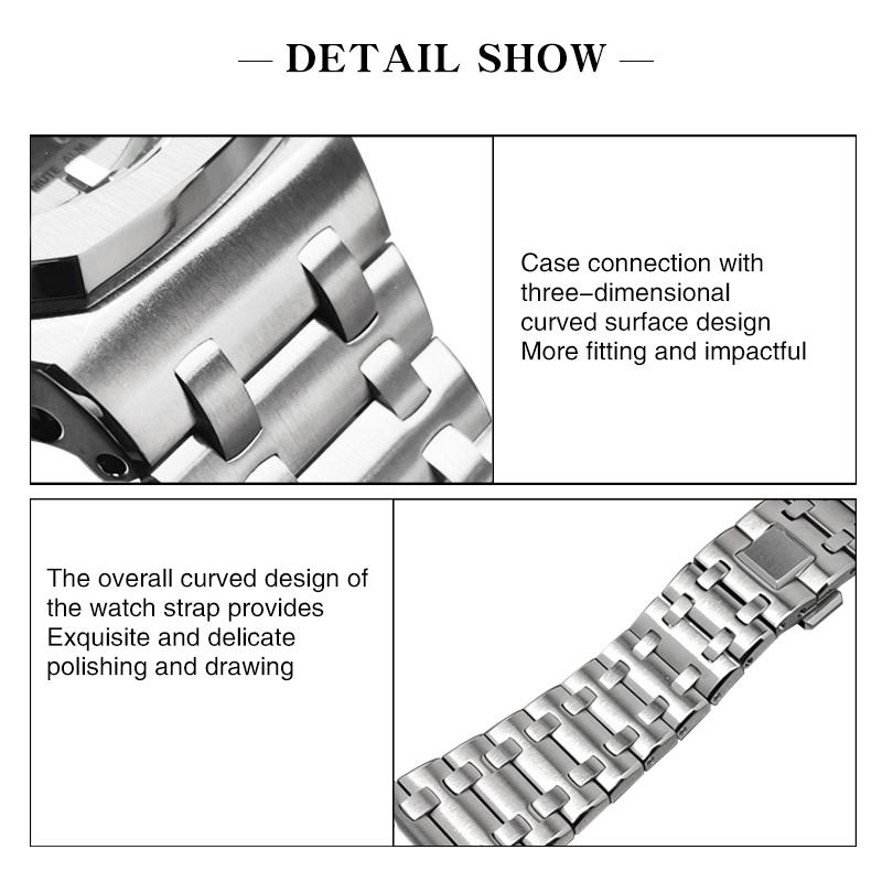 GA2100 Modified Kit For Casio G-SHOCK GA-2100 GA-2110 GA-B2100 men Solid Stainless Steel Watch Case Strap Metal replace Bracelet
