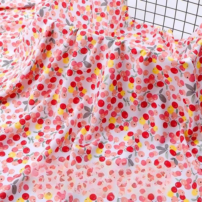 Wide 143cm Summer Cotton Fabric for DIY Sewing Children's Pajamas Clothes Cheongsam Super Soft Floral Cartoon Fabric
