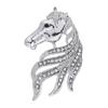 Yousheng Retro Rhinestone Horse Brooch Pin Women Men Zinc Alloy Horse Head Lapel Pin Animal Sweater Dress Suit Clothing Accessories Jewelry Gift