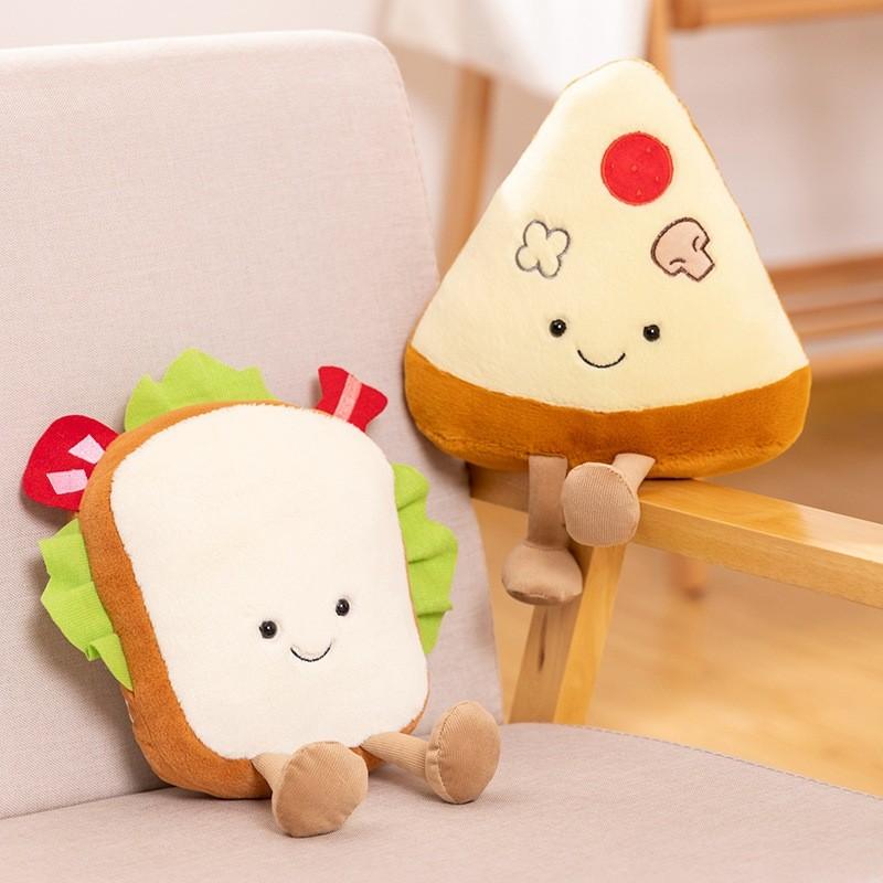 Vegetable Plush Mood Toy Sandwich French Fries Pizza Taco Stuffed Doll 2628cm