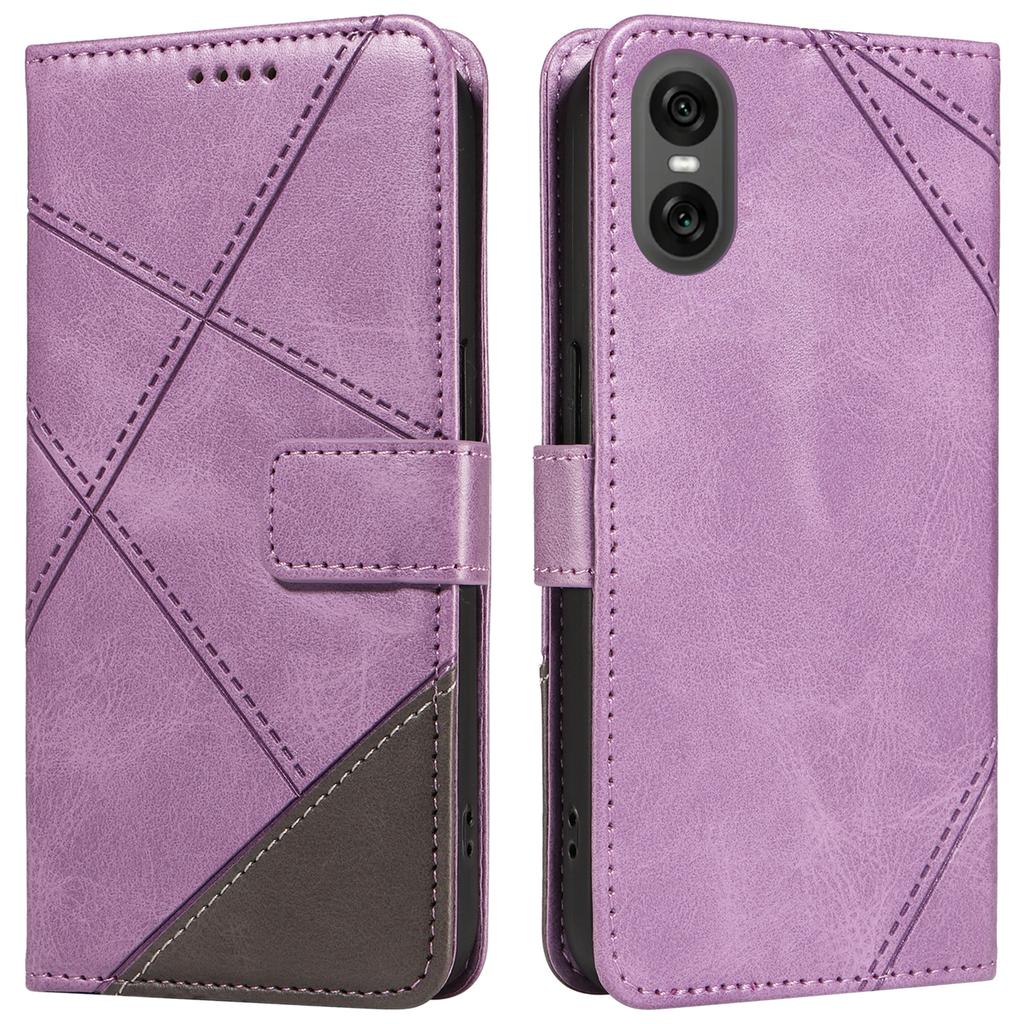 For Sony Xperia 10 VI Case Stand Bookstyle Geometric Leather Phone Cover