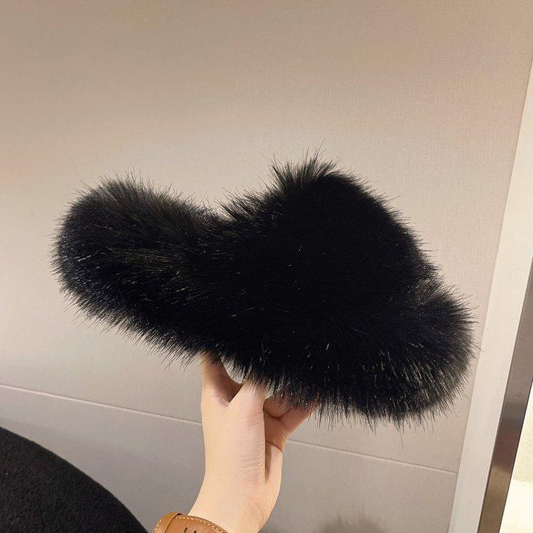 Plüsch-Hausschuhe Damenmode 2024 Herbst und Winter neu dicksohlige modische warme Baumwollhausschuhe in Übergröße