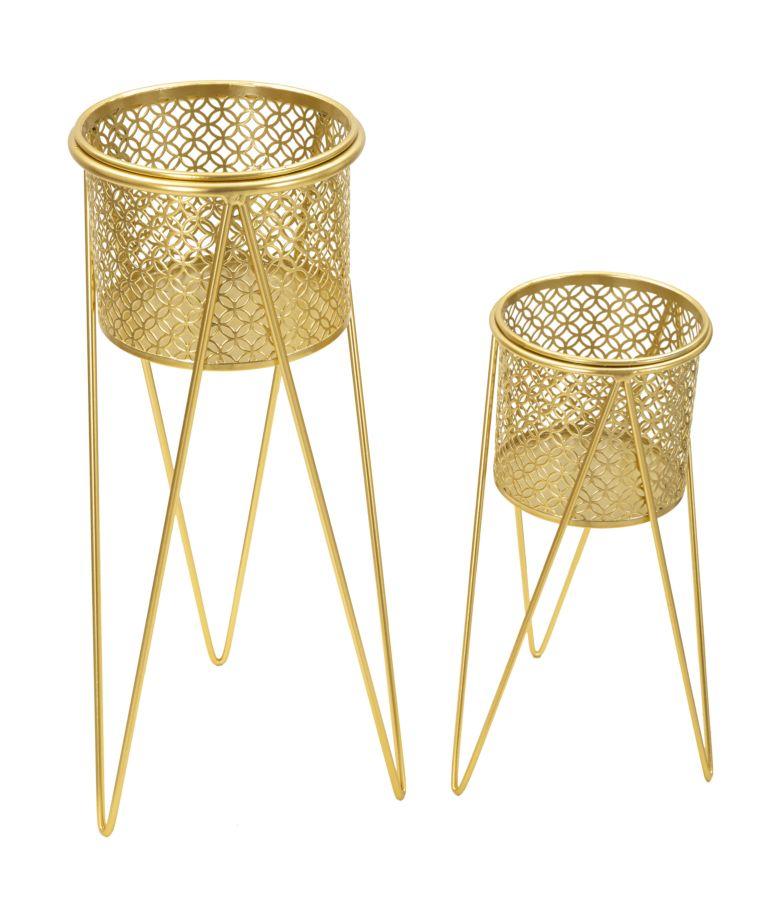 Vasenhalter Nat Set 2 Stück  Cm 21X20X46-18X18X32