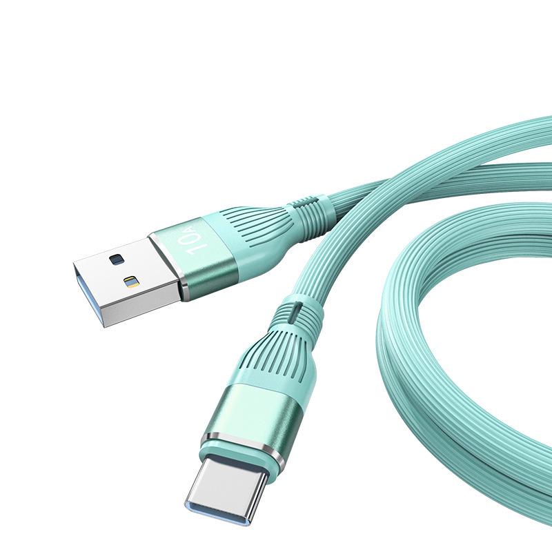 120W Silicone Type-C Super Fast Charging Cable for Huawei, Vivo, Honor 10A with Flash Charging