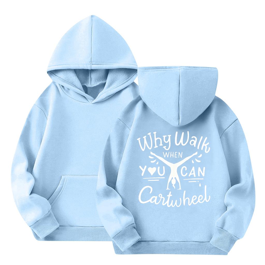 Children's Casual Round Neck Printed Pullover Long-sleeved Hooded Sweatshirt Top