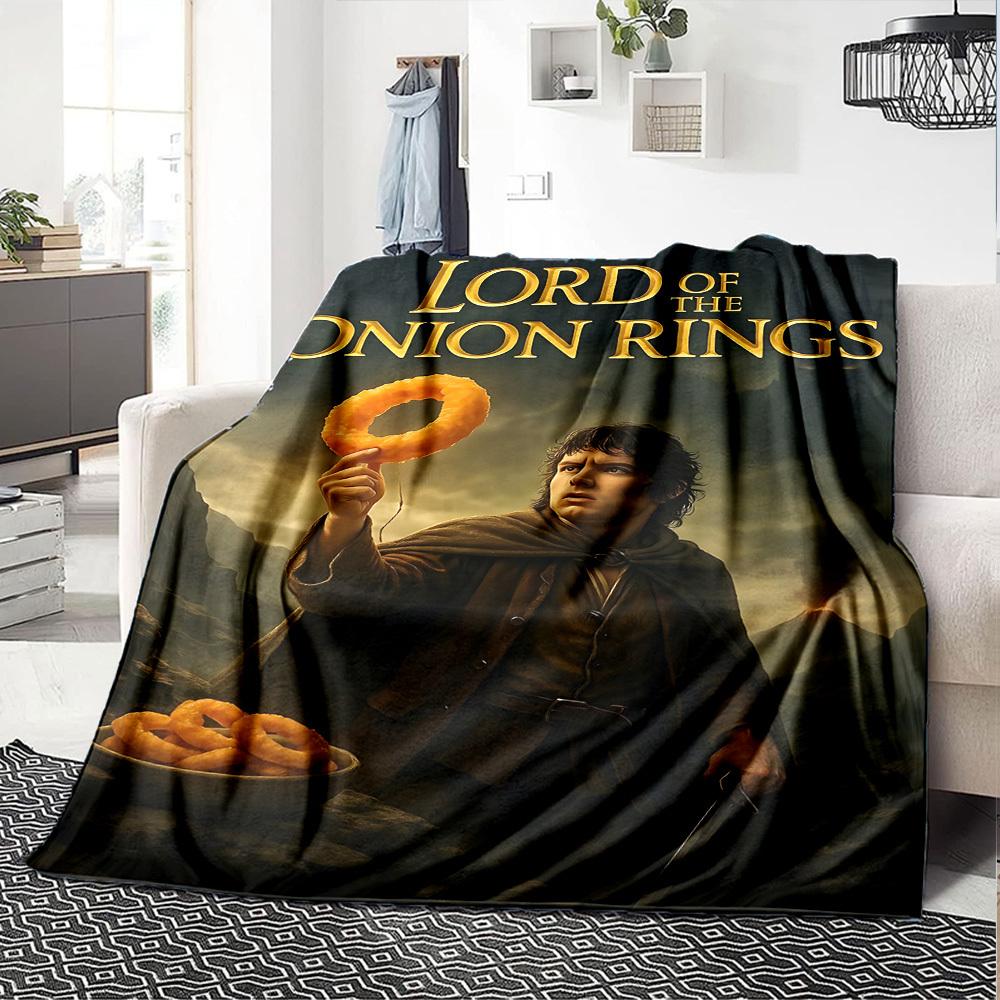 1pc onion rings lord of the rings Flannel Blanket Soft Warm Throw for Home, Office, Travel, All-Season Cozy Bedding GiftL1294
