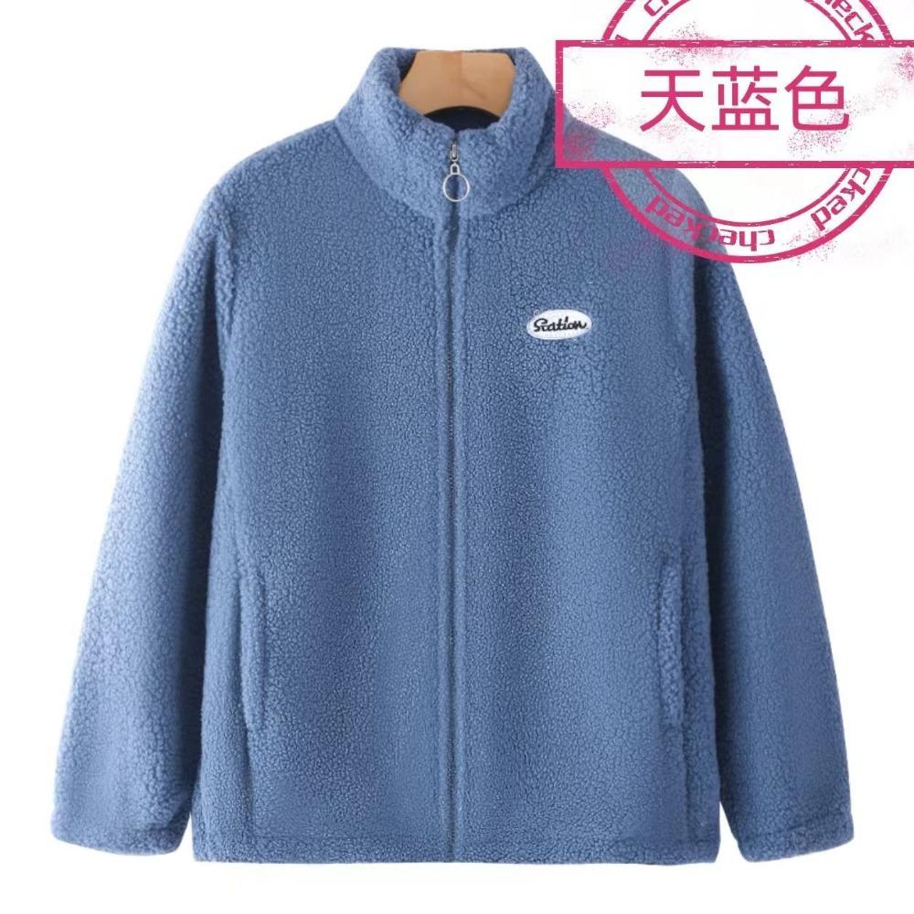 Autumn Winter Sherpa Fleece Warm Coat Women Sweatshirt Fleece Lined Thickened Fashion Fleece Top Jacket