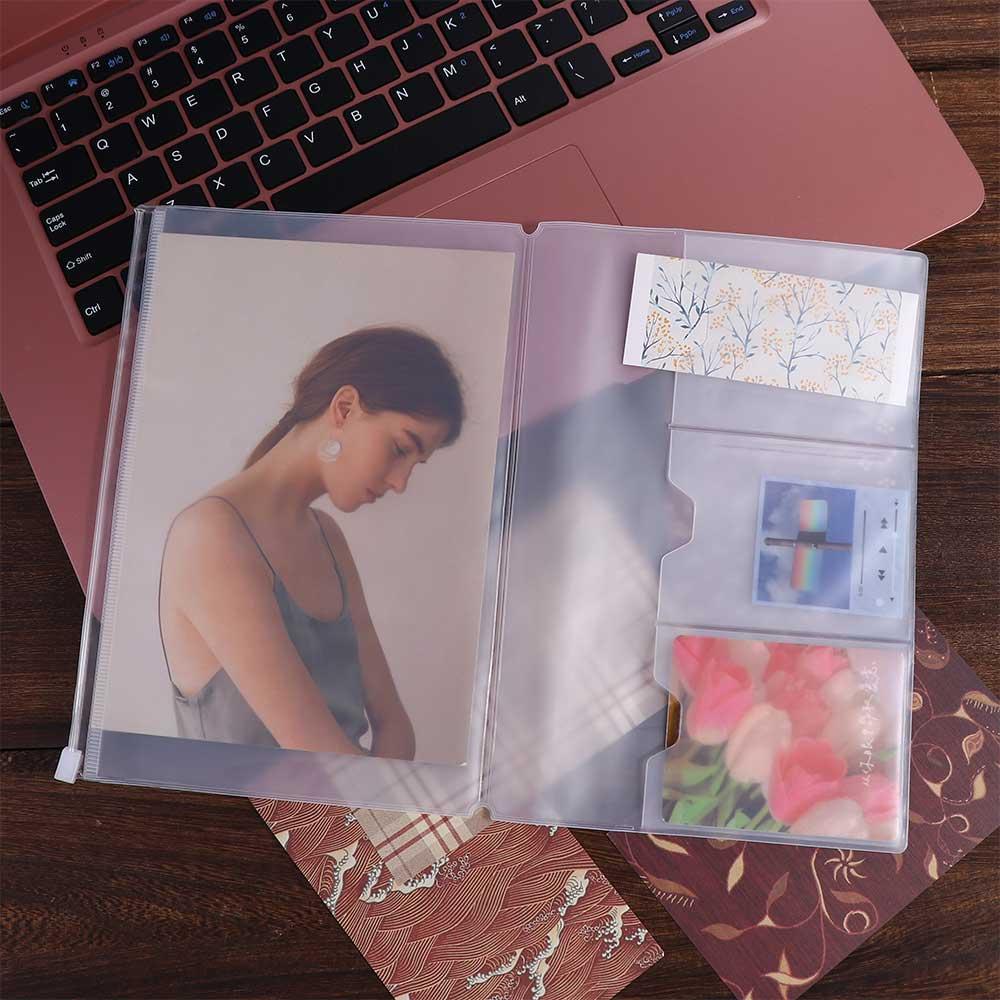 Standard Notebook Zipper Bag Journal Planner Card Holder PVC Zipper Bag Notebook Storage Bag