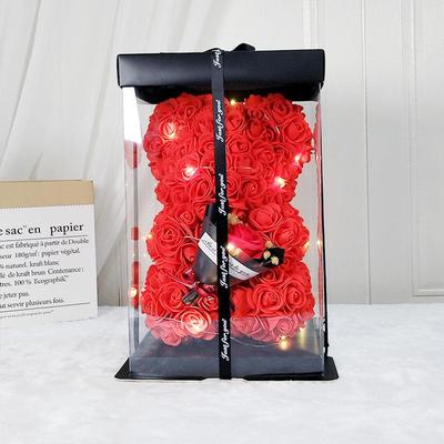 Valentinstag Geschenk: Konservierter Rosenbär Schaumstoffblume in Geschenkbox