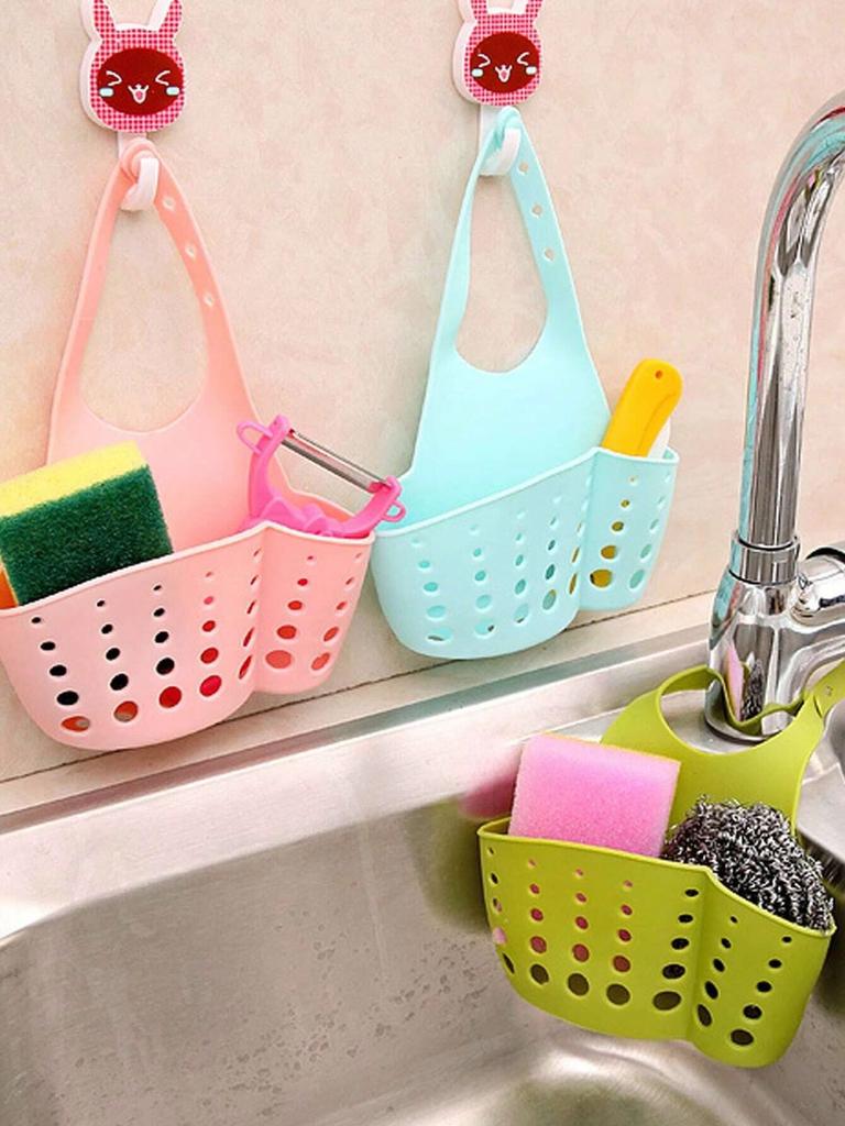 1pc Kitchen Sink Adjustable Drainer Rack Hanging Bag(random Color)