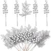 5Pcs Christmas Decoration Glitter Berrie Artificial Flower Bouquet Christmas Tree Ornaments for Home New Year 2025 Navidad Decor