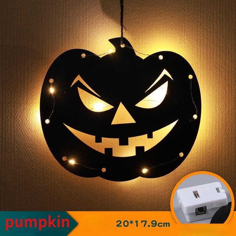 10LED Halloween Hanging Castle Witch Ghost Spider Web Luminous Charm Halloween Party Horror Props Indoor and Outdoor Decoration