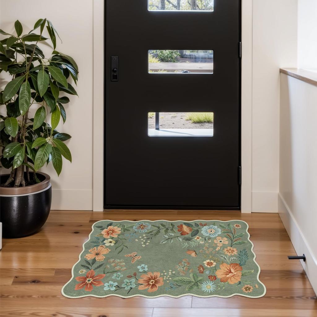Printed Washable Entrance Carpet, Anti-Slip, Ultra-Thin Door Mat, Indoor Entrance Anti-Stain Small Carpet, Bathroom