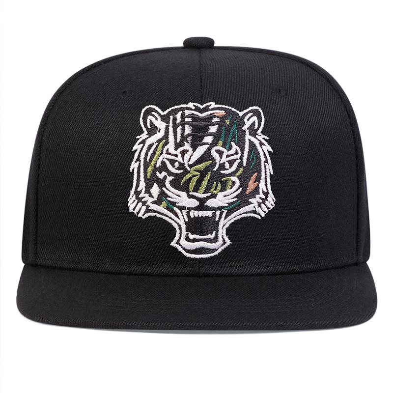 Unisex Tigerkopf-Stickerei Hip-Hop-Hüte Frühling Herbst Outdoor Verstellbare Lässige Baseballkappen Sonnenhut