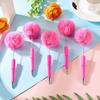 Beadthoven 10pcs Bead Pen Fluffy Decorative Ballpoint Pen Set Camellia Color Fur Ball Bead Pen Plastic Beads Custom Ballpoint Pen DIY Pen Cute Pen DIY