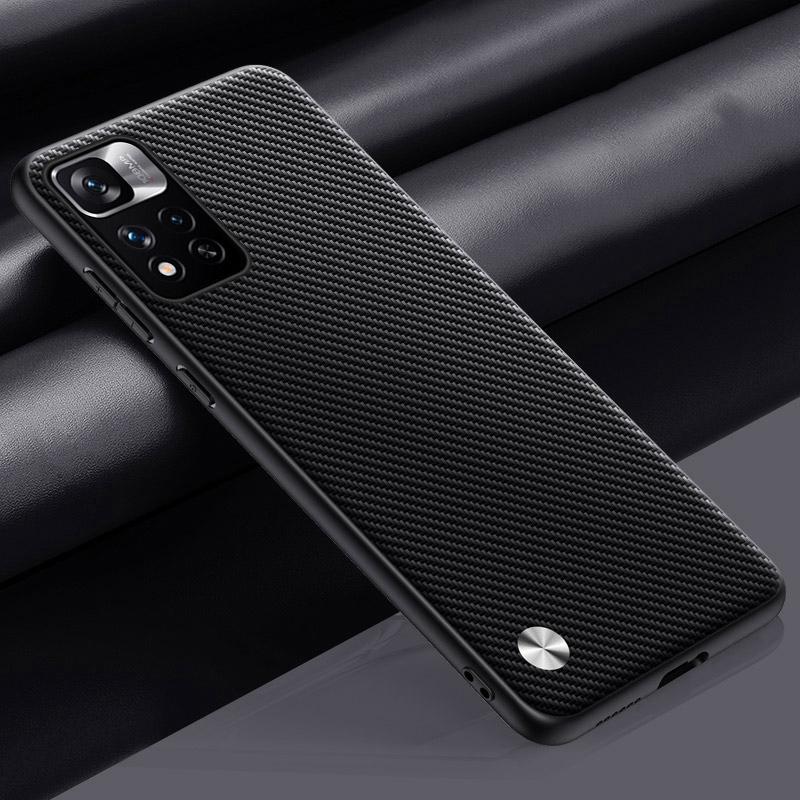 Luxury PU Leather Case For Xiaomi Redmi Note 11 Pro+ Back Cover Silicone Full Protection Phone Case For Redmi Note 11 Pro Plus Note 11 Pro Plus матовый черный