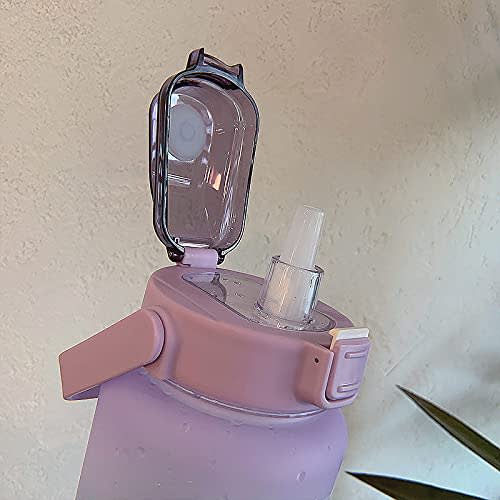 TSQIBU Large Capacity 2000ml Portable Straw Sports Water Bottle, BPA-Free Plastic Water Bottle for Adults and Children, Perfect for Outdoor Sports, Cl