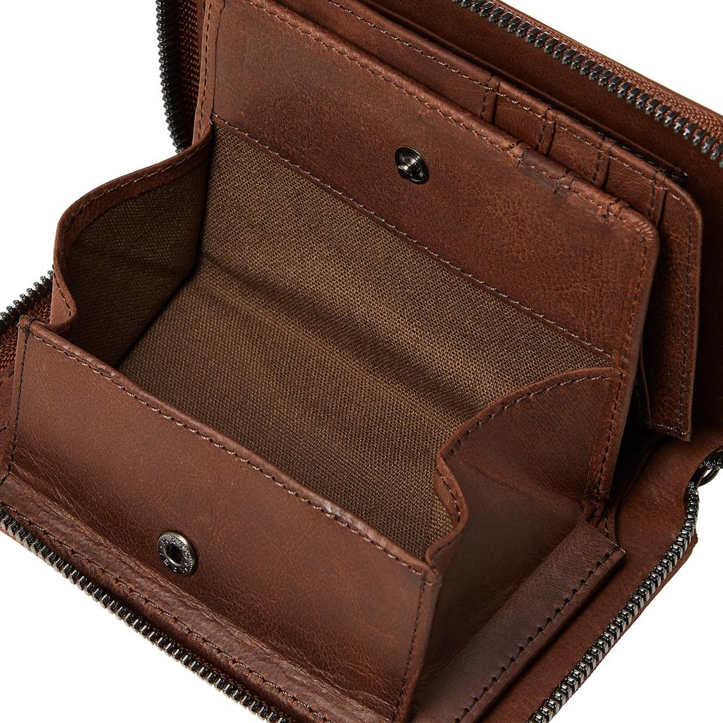 [NOMADOI] Alabama Bifold Wallet, Medium Round, Brown, One Size