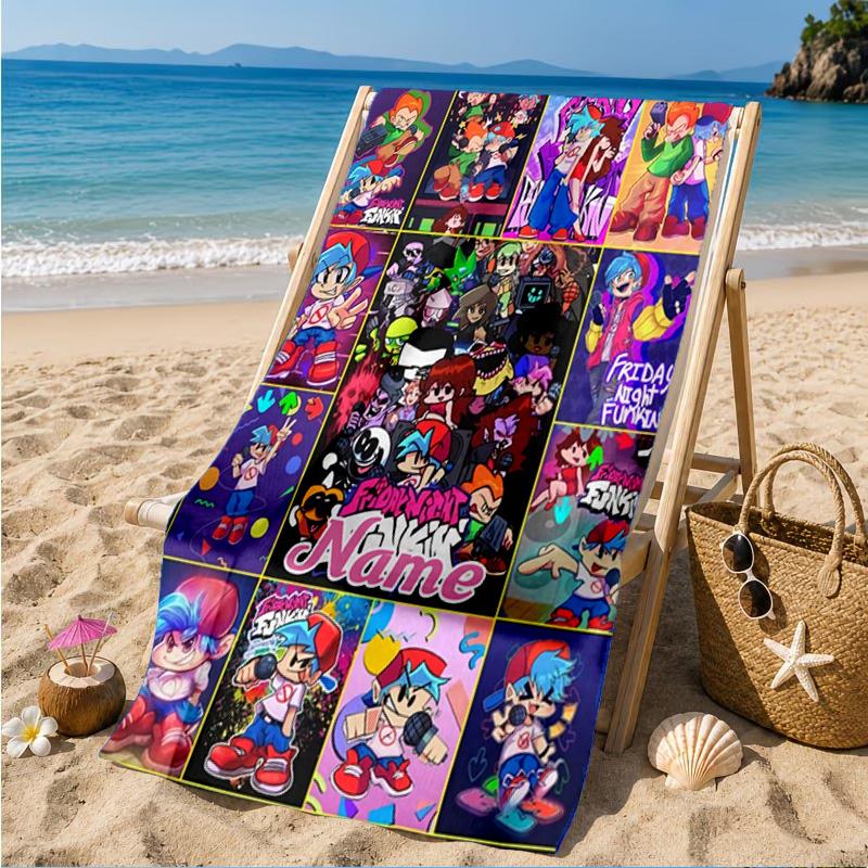 Custom Name Friday night Beach Towel Microfiber Beach Towel, Lightweight and Quick-Dry, for Summer Travel, Swimming Pool Gift