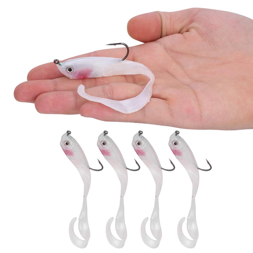 5PCS Fish Lures Artificial Fake Bait Soft Lures Seabass Fishing Tackle with Hook SO050-2