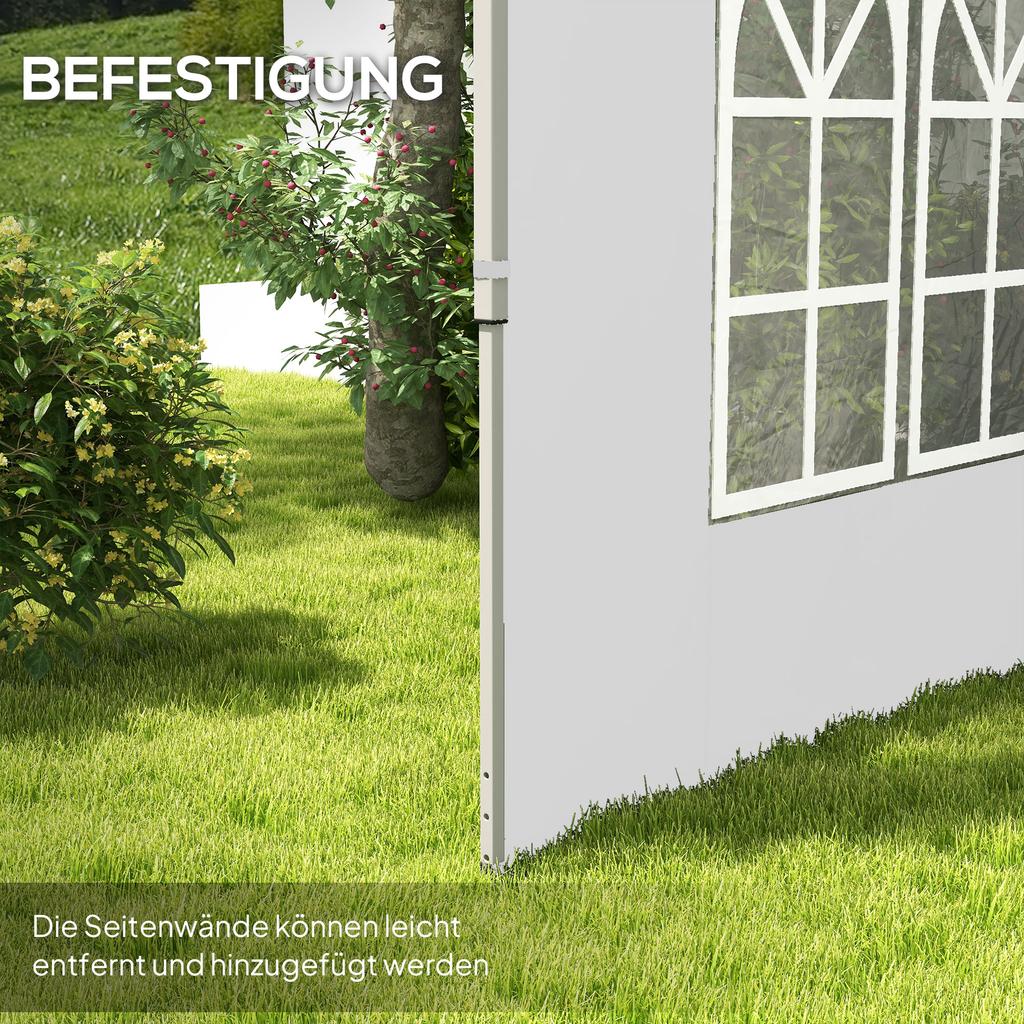 Gazebo Side Panels, Sides Replacement with Window for 3x3(m) or 3x4m Pop Up Gazebo, 2 Pack, White