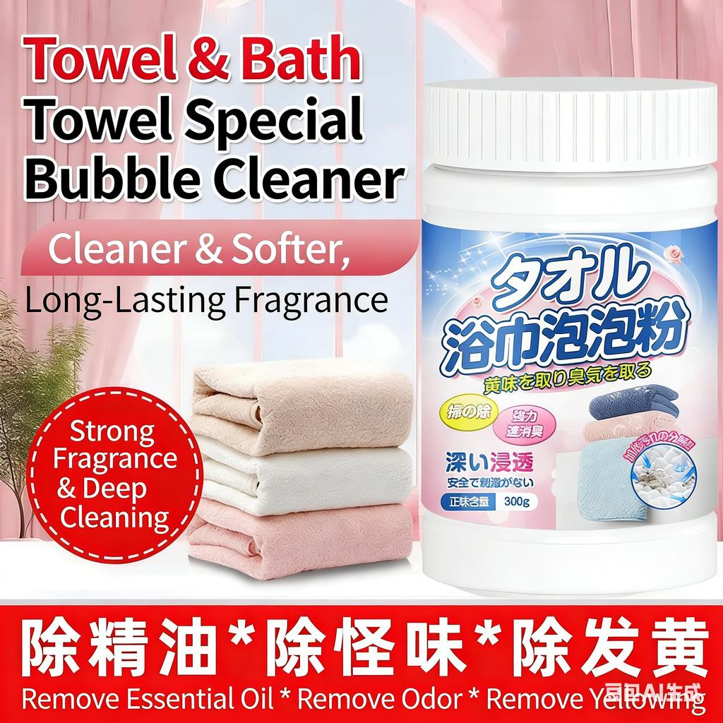 Special Bubble Powder for Washing Towels, Bath Towels, Deodorizing and Odor Removal, Explosive Salt for Stain Removal,home Hotel